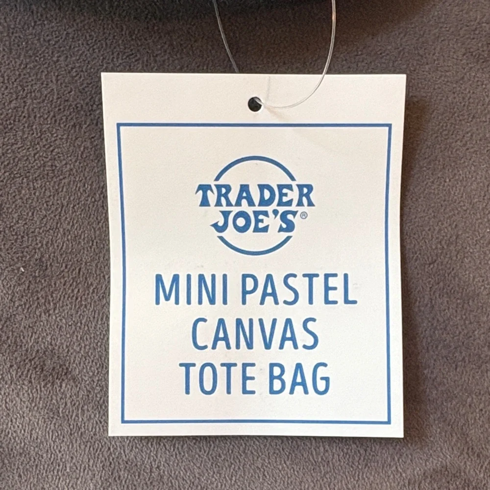 Trader Joe's Pastel Blue and Cream Canvas Tote SET! - Picture 3 of 4